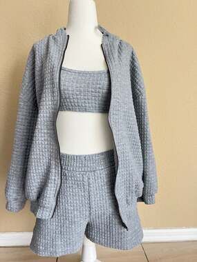 FashionNova Textured 3-Piece Loungewear Set